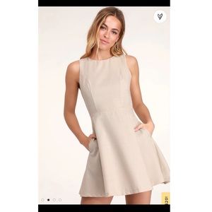 Nude Backless Skater Dress